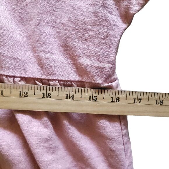 Briggs Linen Blend Boho Prairie Rolled Sleeve Basic Summer Dress Women's XS - Picture 10 of 11